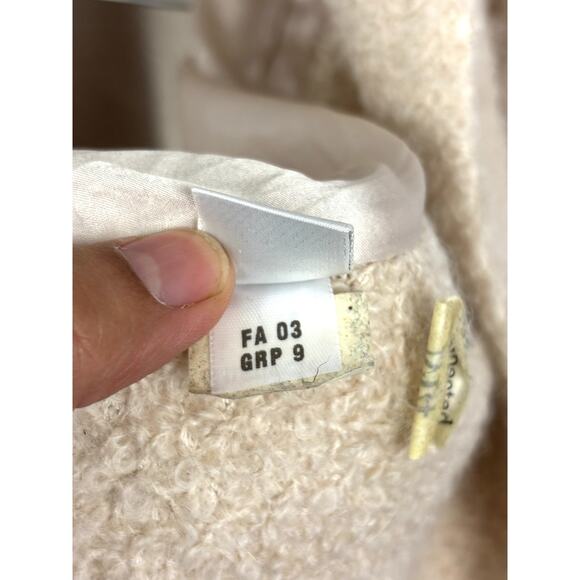 VTG St. John Collection Marie Gray Jacket Cream Asymmetrical Zip Wool USA Sz 12 - Picture 11 of 16